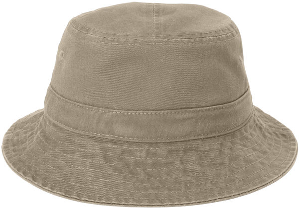 An image of a Custom Port Authority Bucket Hat in Khaki!