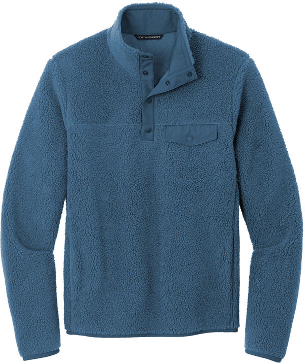 An image of a Custom Port Authority Camp Fleece Snap Pullover in Regatta Blue!