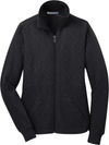 Am image of a Custom Port Authority Ladies Slub Fleece Full Zip Jacket in Black!