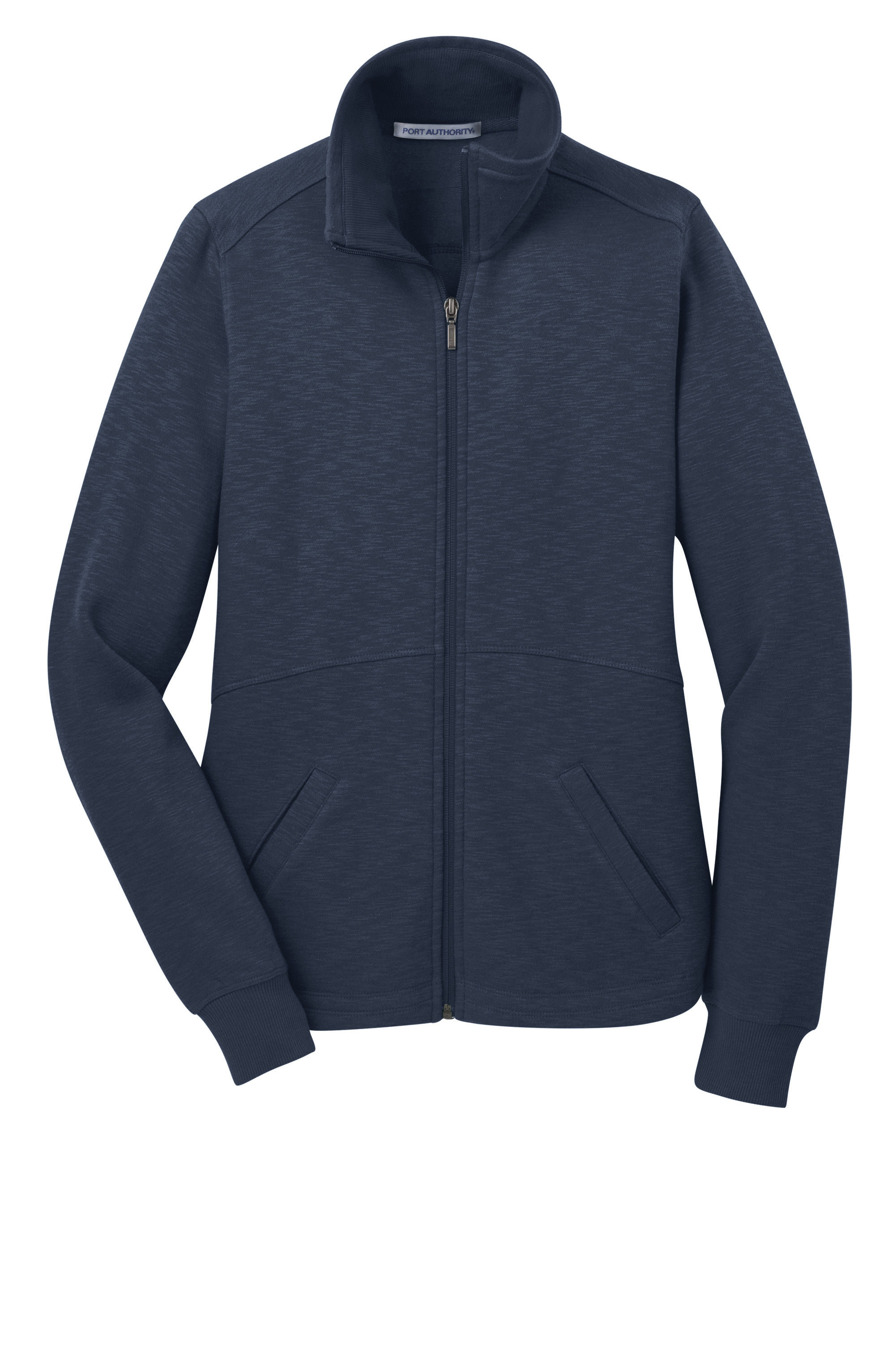 Port Authority Ladies Slub Fleece Full Zip Jacket in Navy
