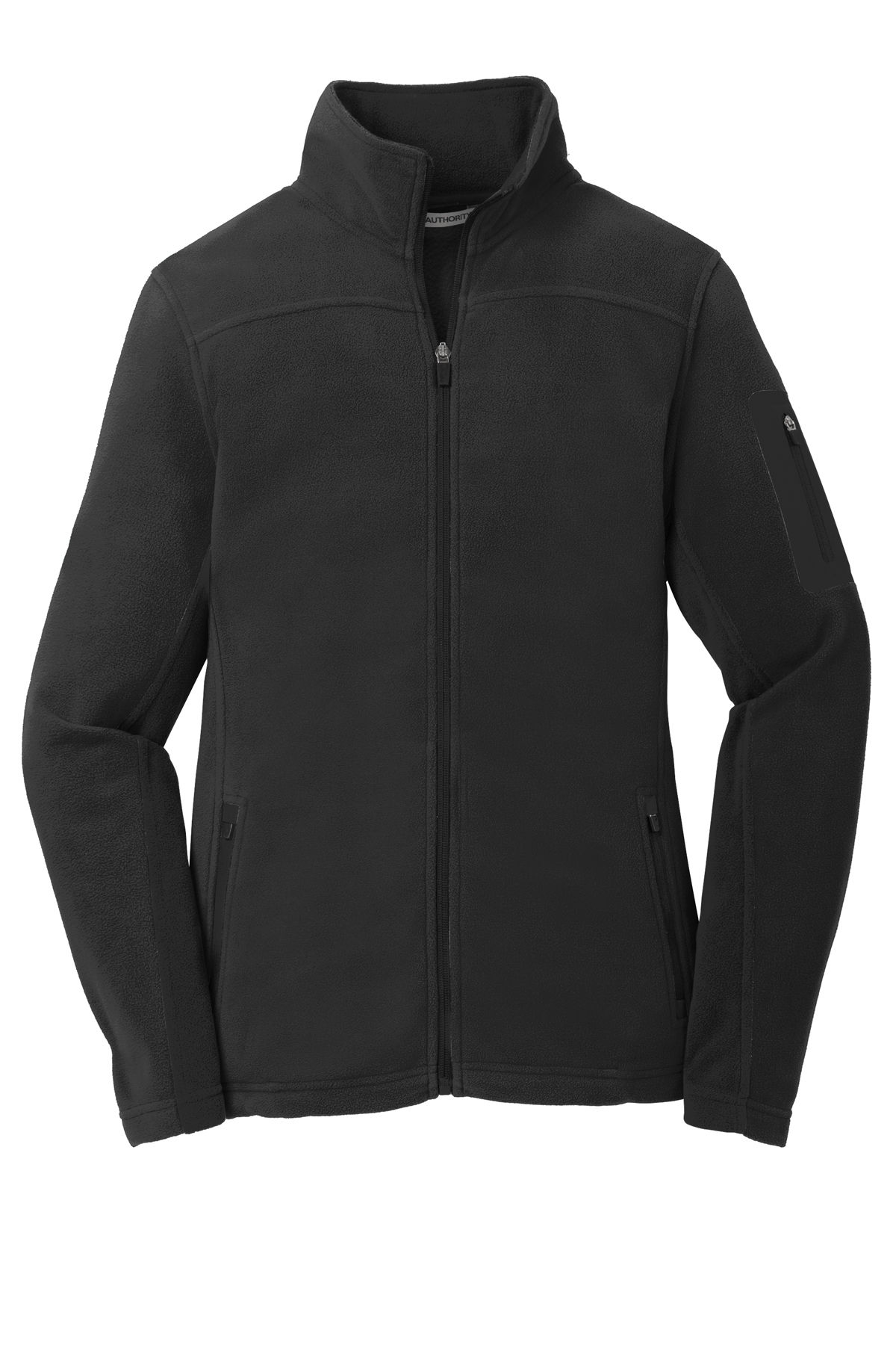 Port Authority Ladies Summit Fleece Full Zip Jacket in Black/Black