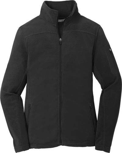 Am image of a Custom Port Authority Ladies Summit Fleece Full Zip Jacket in Black/Black!