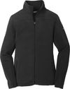 Am image of a Custom Port Authority Ladies Summit Fleece Full Zip Jacket in Black/Black!