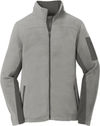 Am image of a Custom Port Authority Ladies Summit Fleece Full Zip Jacket in Frost Grey/Magnet!