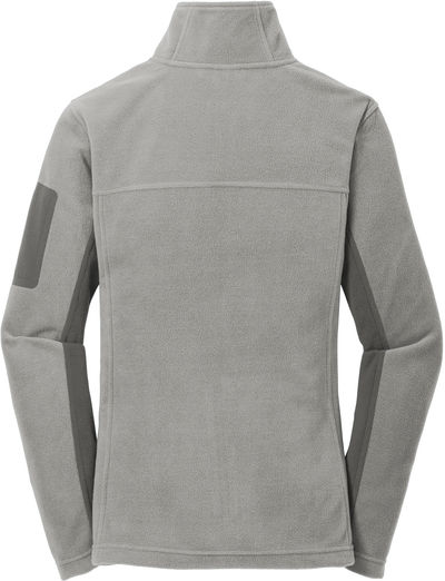 Am image of a Custom Port Authority Ladies Summit Fleece Full Zip Jacket in Frost Grey/Magnet!