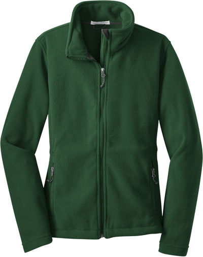 Am image of a Custom Port Authority Ladies Value Fleece Jacket in Forest Green!