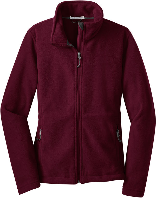 Am image of a Custom Port Authority Ladies Value Fleece Jacket in Maroon!