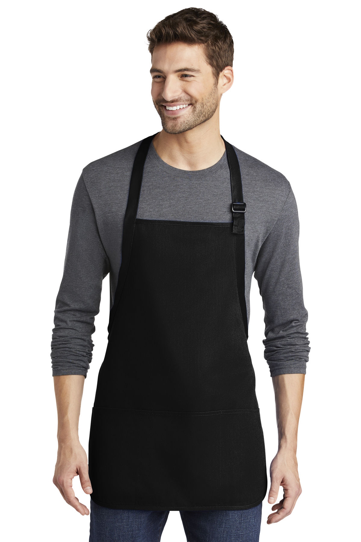 Port Authority Medium Length Apron with Pouch Pockets
