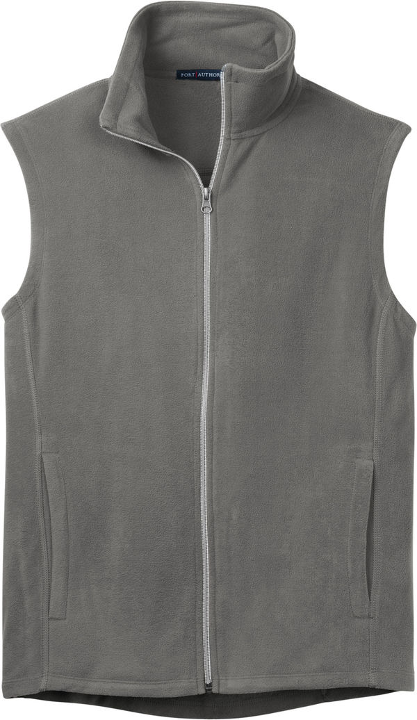 Am image of a Custom Port Authority Microfleece Vest in Pearl Grey!