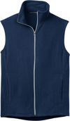 Am image of a Custom Port Authority Microfleece Vest in True Navy!