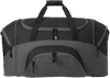 An image of a Custom Port Authority Standard Colorblock Sport Duffel Bag in Black/Dark Charcoal!