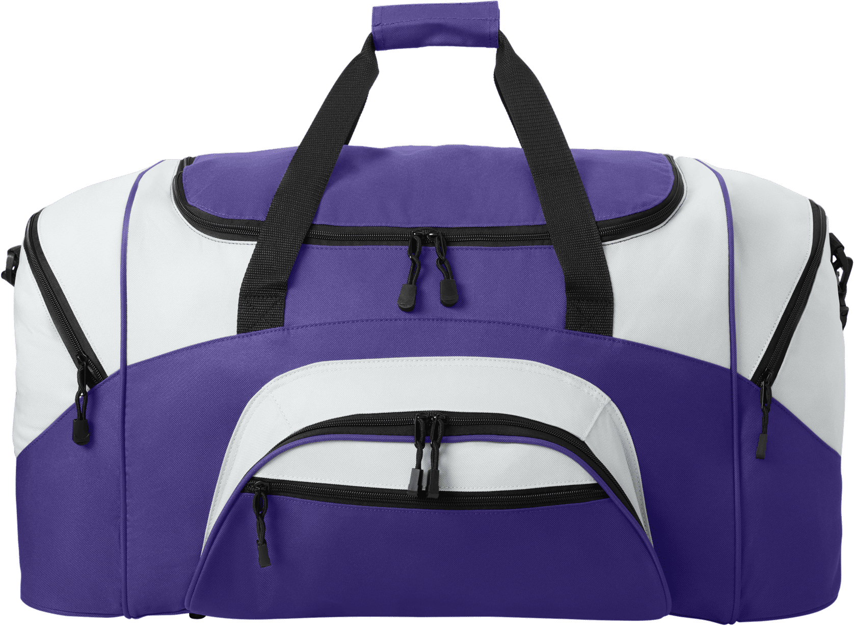 Port Authority Standard Colorblock Sport Duffel Bag in Purple/Grey
