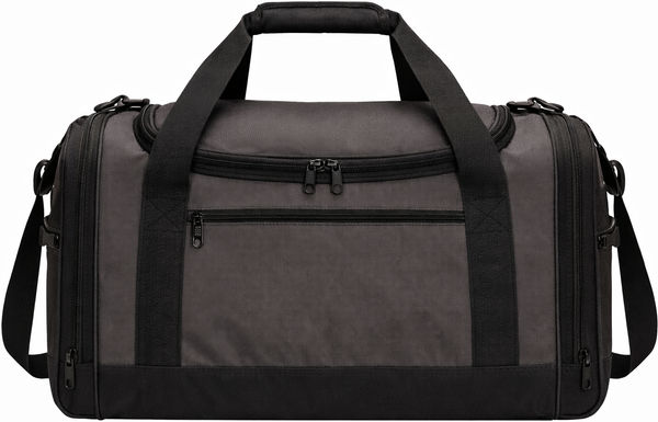 An image of a Custom Port Authority Voyager Sports Duffel Bag in Dark Grey/Black!