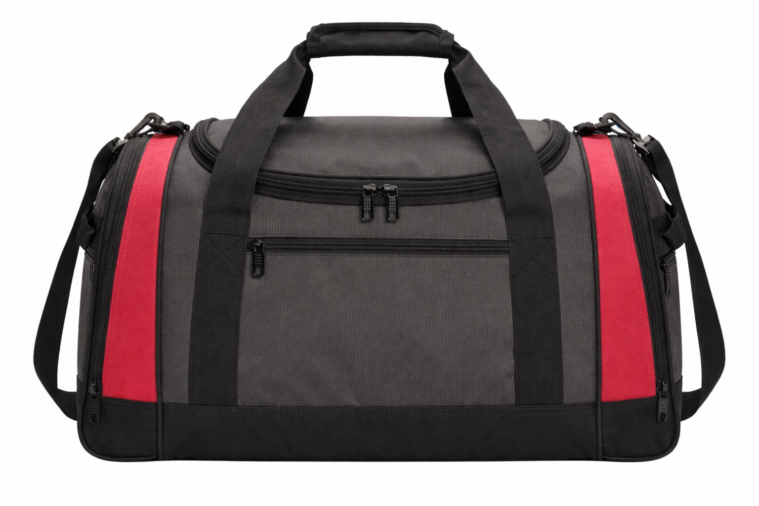 Port Authority Voyager Sports Duffel Bag in Dark Grey/Red