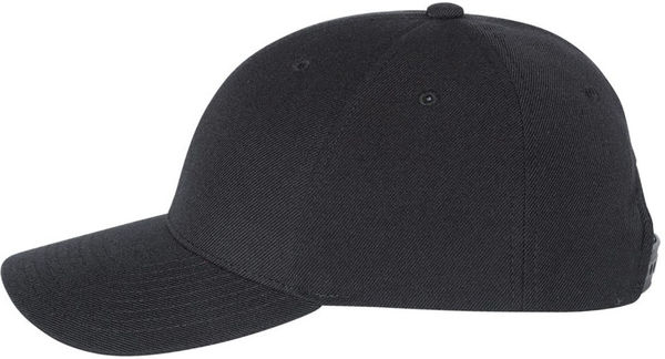 An image of a Custom Premium Curved Visor Snapback Cap in Black!