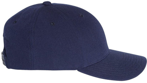 An image of a Custom Premium Curved Visor Snapback Cap in Navy!