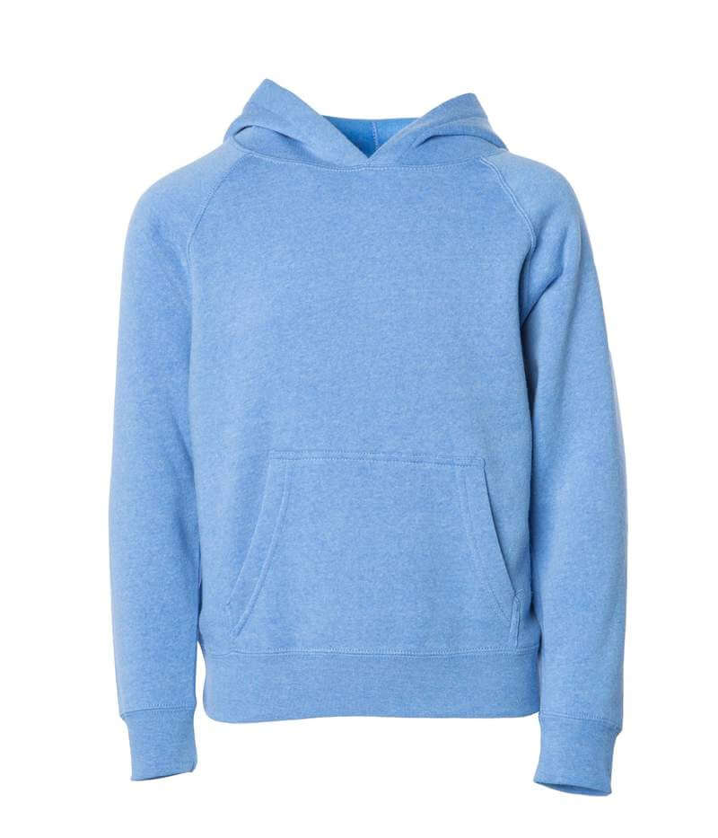 Independent Trading Co Youth Special Blend Raglan Hooded Sweatshirt in Pacific