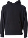 Am image of a Custom Independent Trading Co Youth Special Blend Raglan Hooded Sweatshirt in Black!