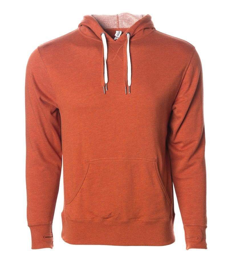 Independent Trading Co Unisex Heather French Terry Hooded Pullover in Burnt Orange Heather