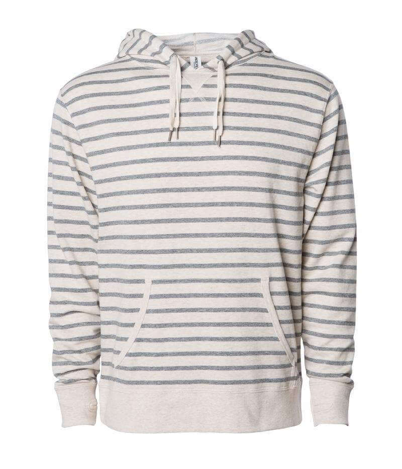 Independent Trading Co Unisex Heather French Terry Hooded Pullover in Oatmeal Heather/Salt and Pepper