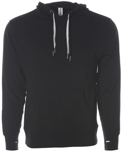 Am image of a Custom Independent Trading Co Unisex Heather French Terry Hooded Pullover in Black!