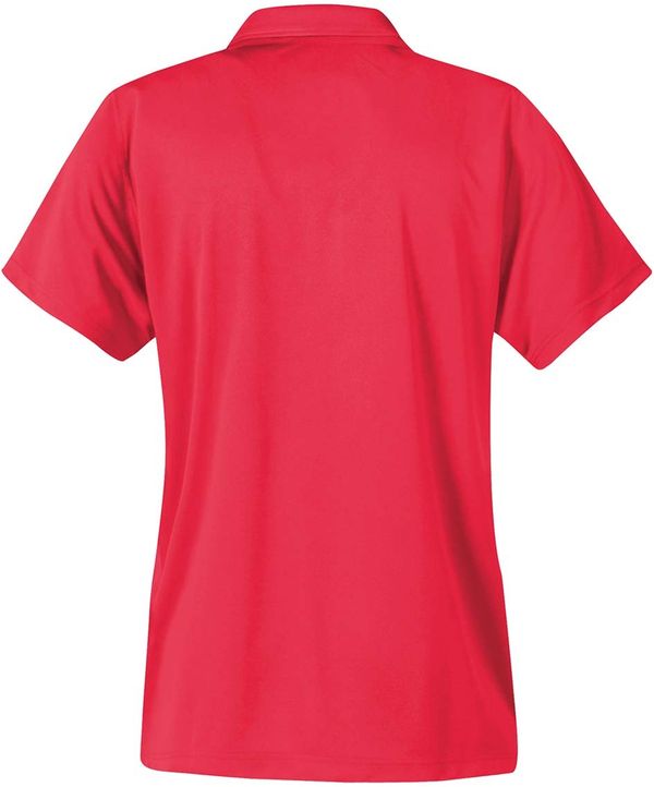 Am image of a Custom Stormtech Womens Apollo H2X Dry Polo in SCARLET!