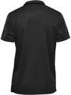 Am image of a Custom Stormtech Women's Treeline Performance Short Sleeve Polo in Black!