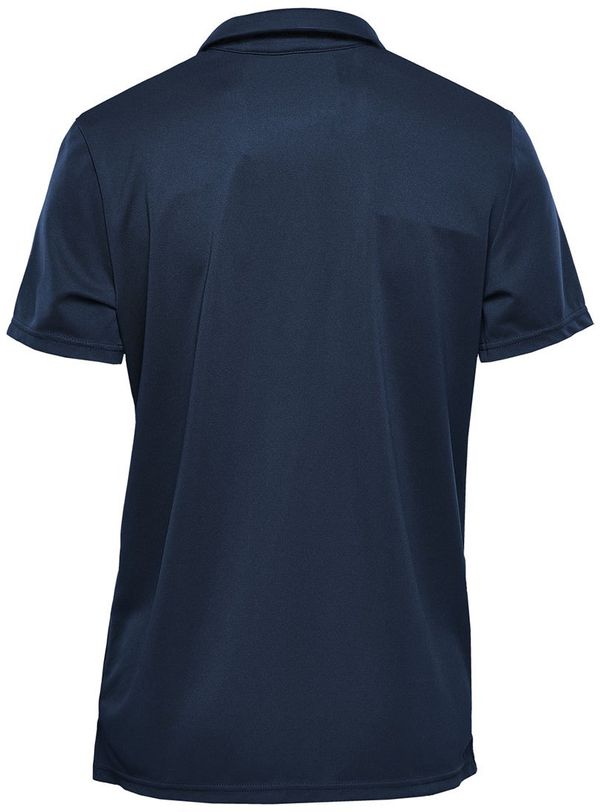 Am image of a Custom Stormtech Women's Treeline Performance Short Sleeve Polo in Navy!