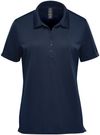 Am image of a Custom Stormtech Women's Treeline Performance Short Sleeve Polo in Navy!