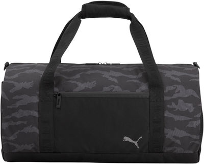 Am image of a Custom Puma Golf Camo Barrel Duffel in Puma black!