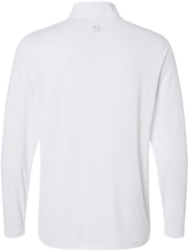 An image of a Custom Puma Golf Men's Icon 2.0 Quarter Zip in White Glow!