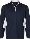 An image of a Custom Puma Golf Men's Pure 2.0 Quarter Zip in Deep Navy/White!