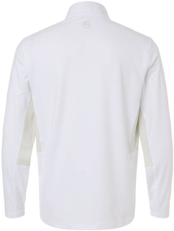 An image of a Custom Puma Golf Men's Pure 2.0 Quarter Zip in White Glow/Sedate!