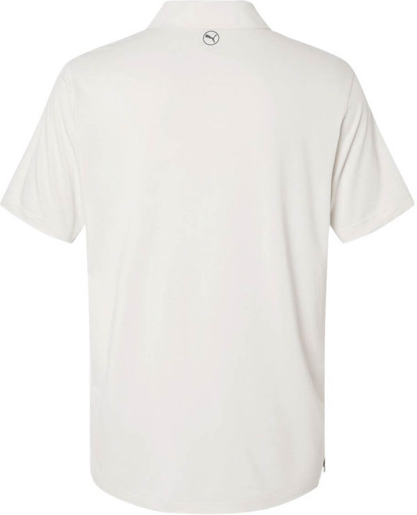 An image of a Custom Puma Golf Mens Icon Heather Polo 2.0 in Warm White Heather!