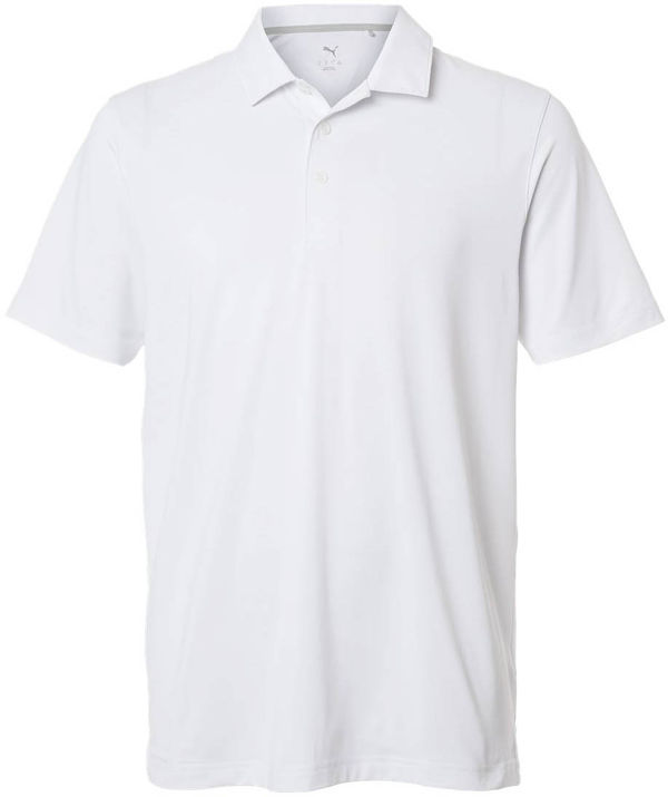 An image of a Custom Puma Golf Mens Icon Polo 2.0 in White Glow!