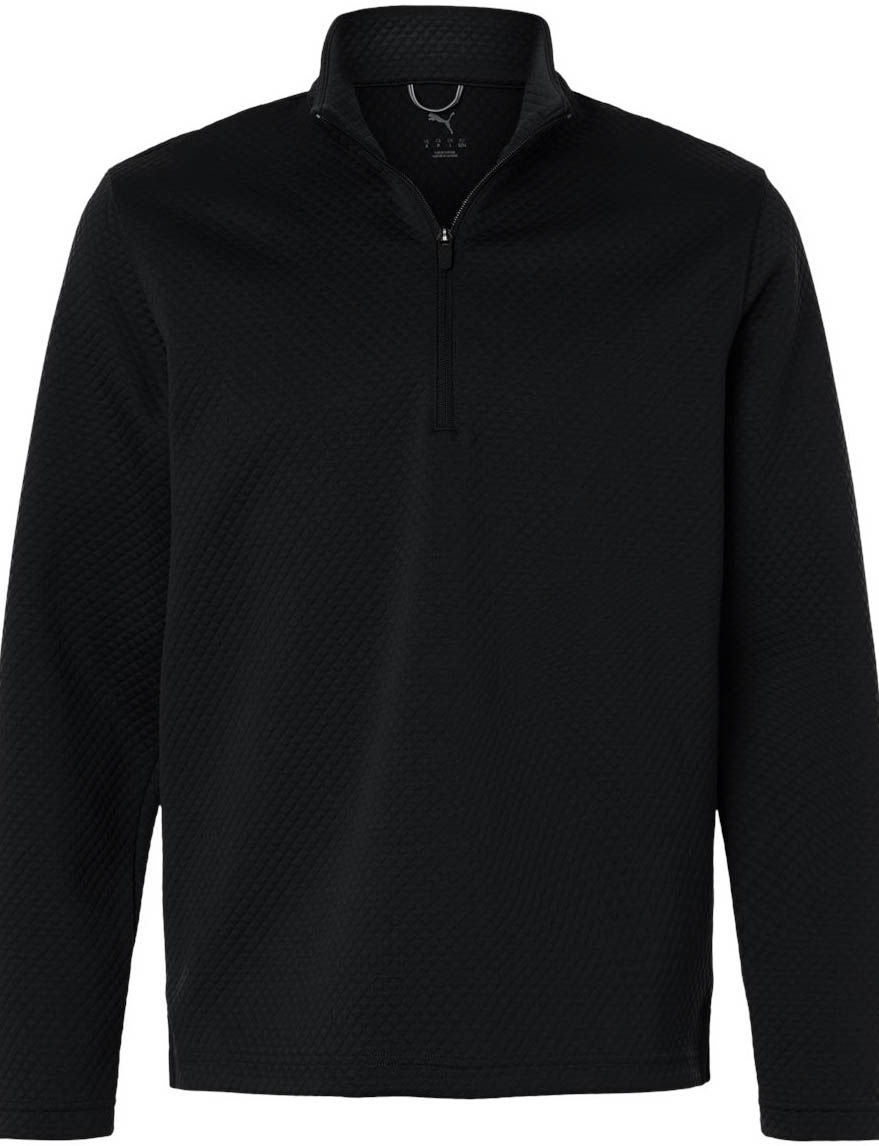 Puma Golf Mens Pebble Quarter Zip Pullover in Puma Black