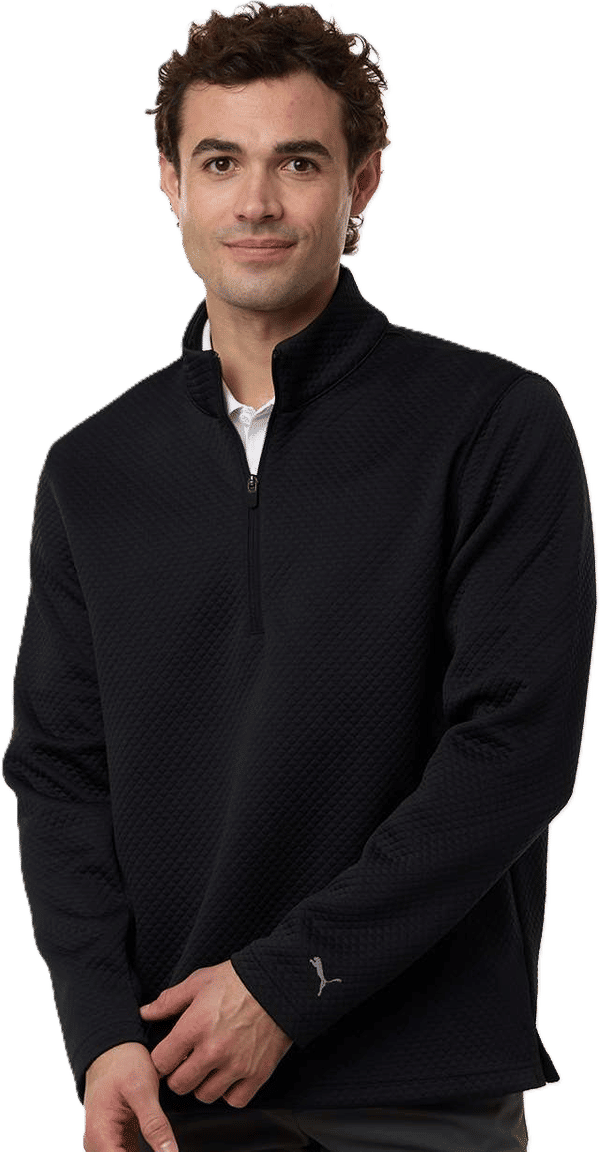 An image of a Custom Puma Golf Mens Pebble Quarter Zip Pullover!