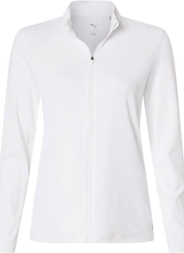 An image of a Custom Puma Golf Women's Icon 2.0 Full Zip in White Glow!