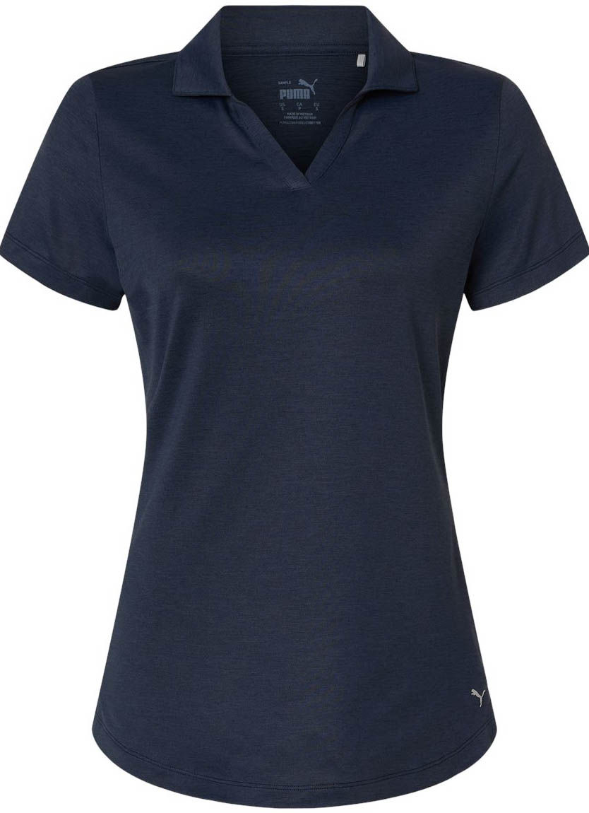 Puma Golf Womens Icon Heather Polo in Deep Navy Heather