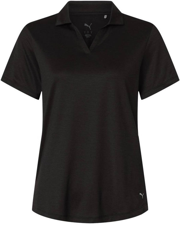 An image of a Custom Puma Golf Womens Icon Heather Polo in Puma Black Heather!
