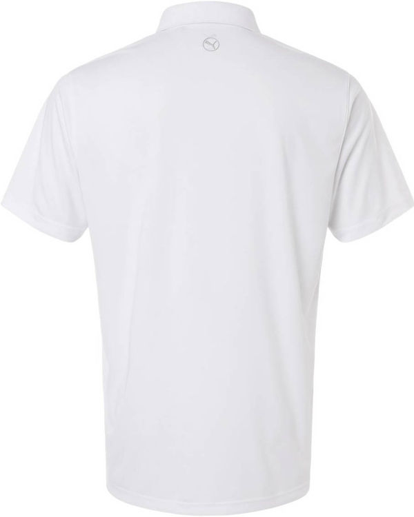 An image of a Custom Puma Gulf Men's Pure 2.0 Polo in White Glow!