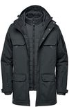 Am image of a Custom Stormtech Mens Fairbanks 5 in 1 System Jacket in Black!