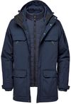 Am image of a Custom Stormtech Mens Fairbanks 5 in 1 System Jacket in Navy!