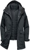 Am image of a Custom Stormtech Womens Fairbanks 5 in 1 System Jacket in Black!