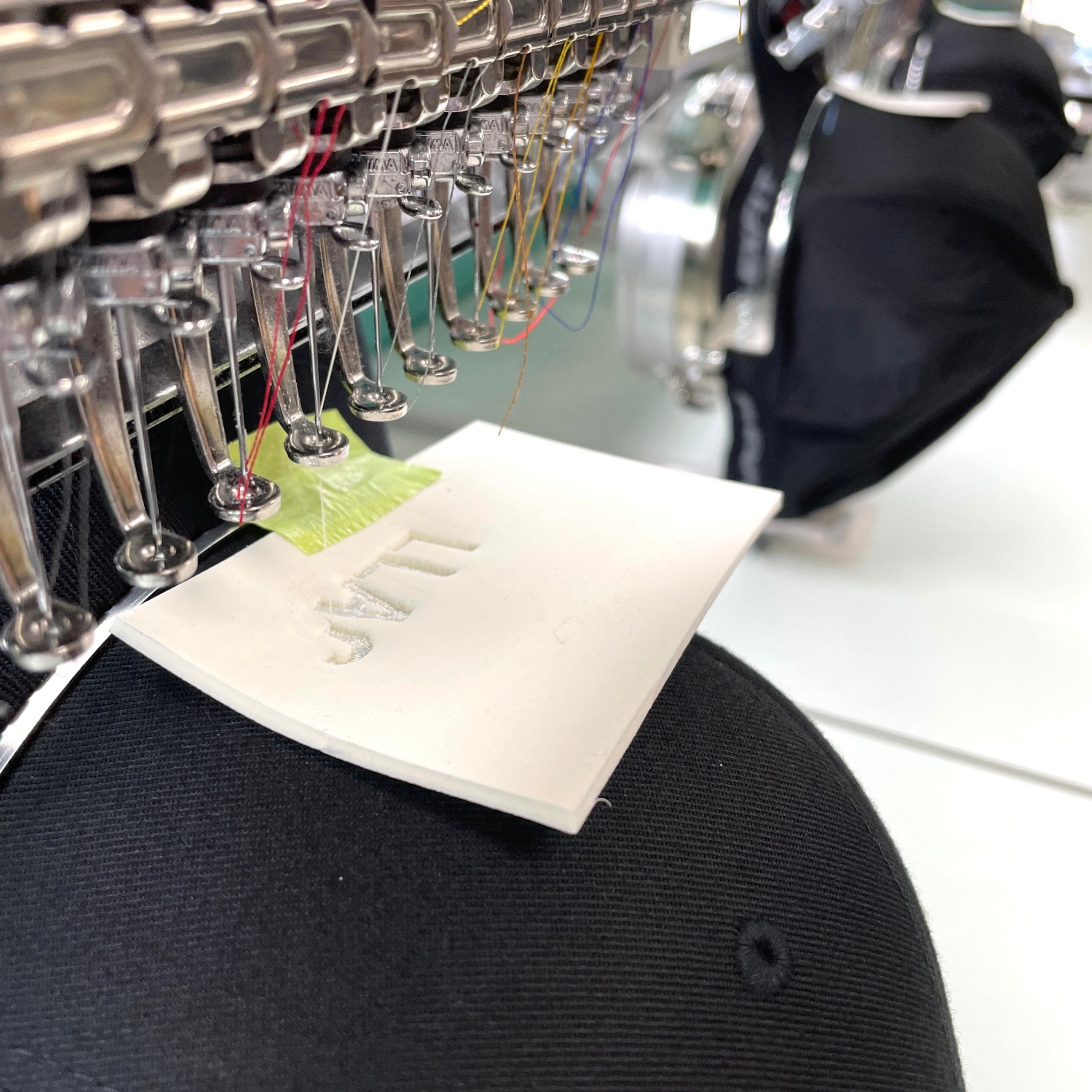 An image of the puff embroidery printing process