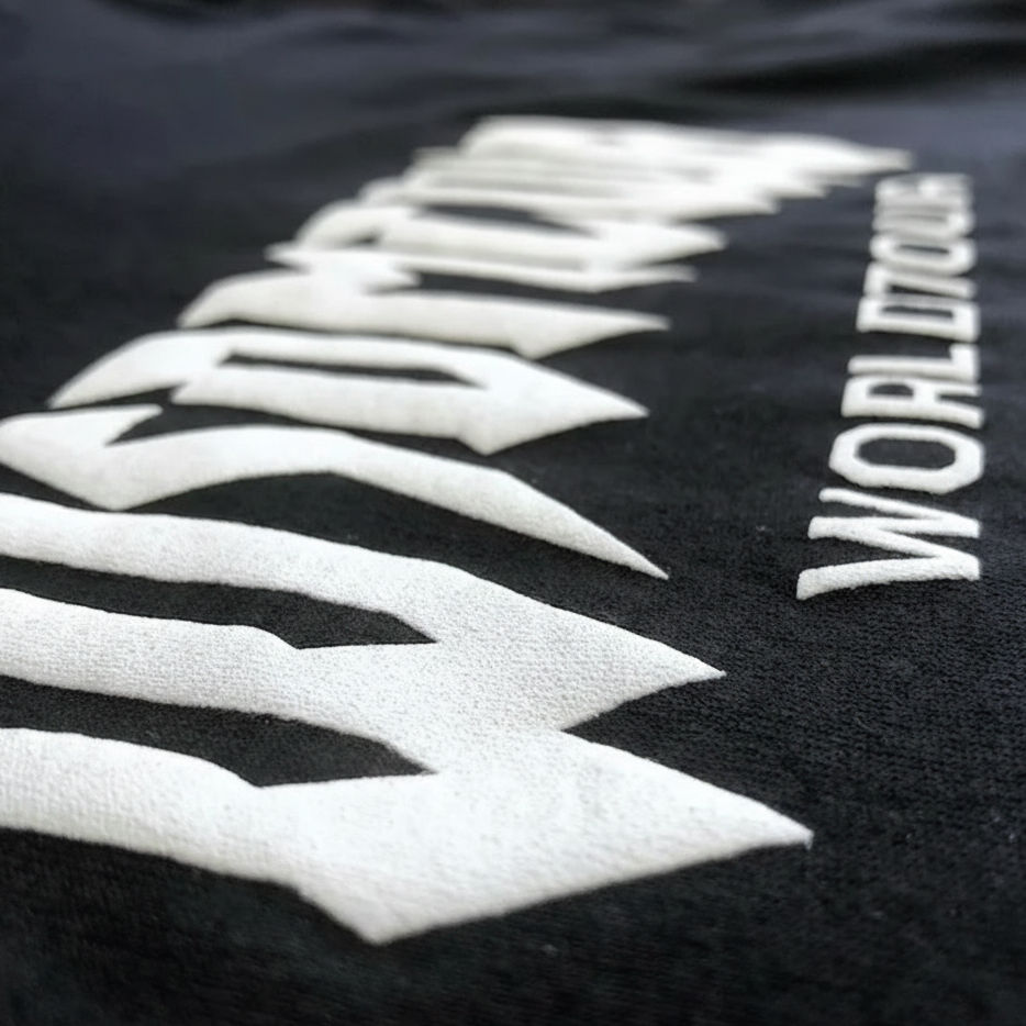 An image of Puff screen print we did for WSDM Club barbers