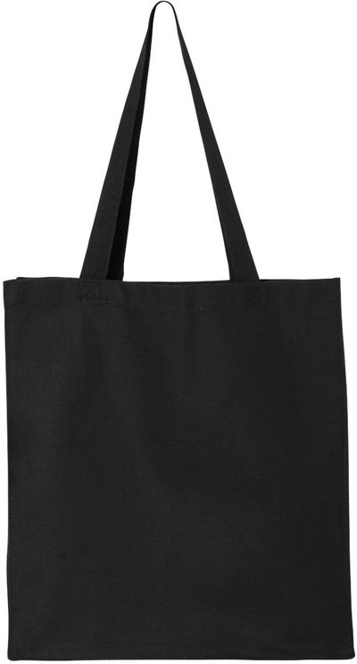 Am image of a Custom QTees 14L Thick Gusset Shopping Bag in Black!