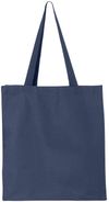 Am image of a Custom QTees 14L Thick Gusset Shopping Bag in Navy Blue!