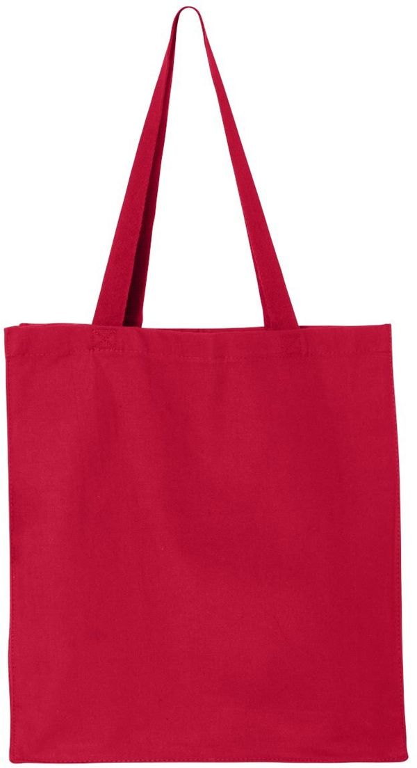 Am image of a Custom QTees 14L Thick Gusset Shopping Bag in Red!