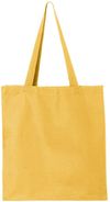 Am image of a Custom QTees 14L Thick Gusset Shopping Bag in Yellow!